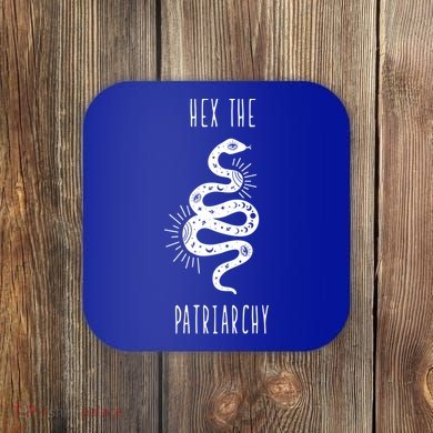 Hex The Patriarchy Witch Tarot Feminism Witchcraft Snake Gift Coaster