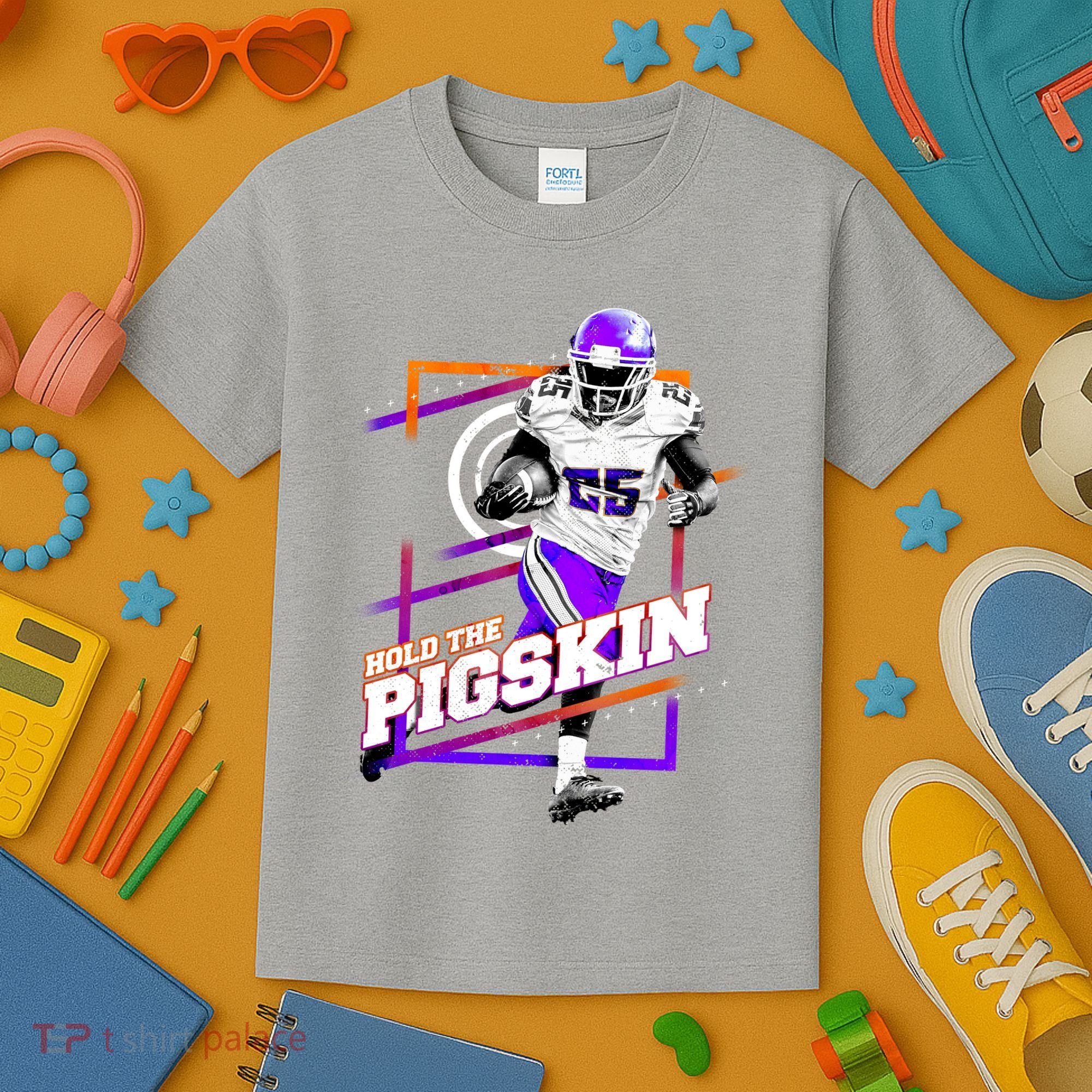 Hold The Pigskin Kids T-Shirt