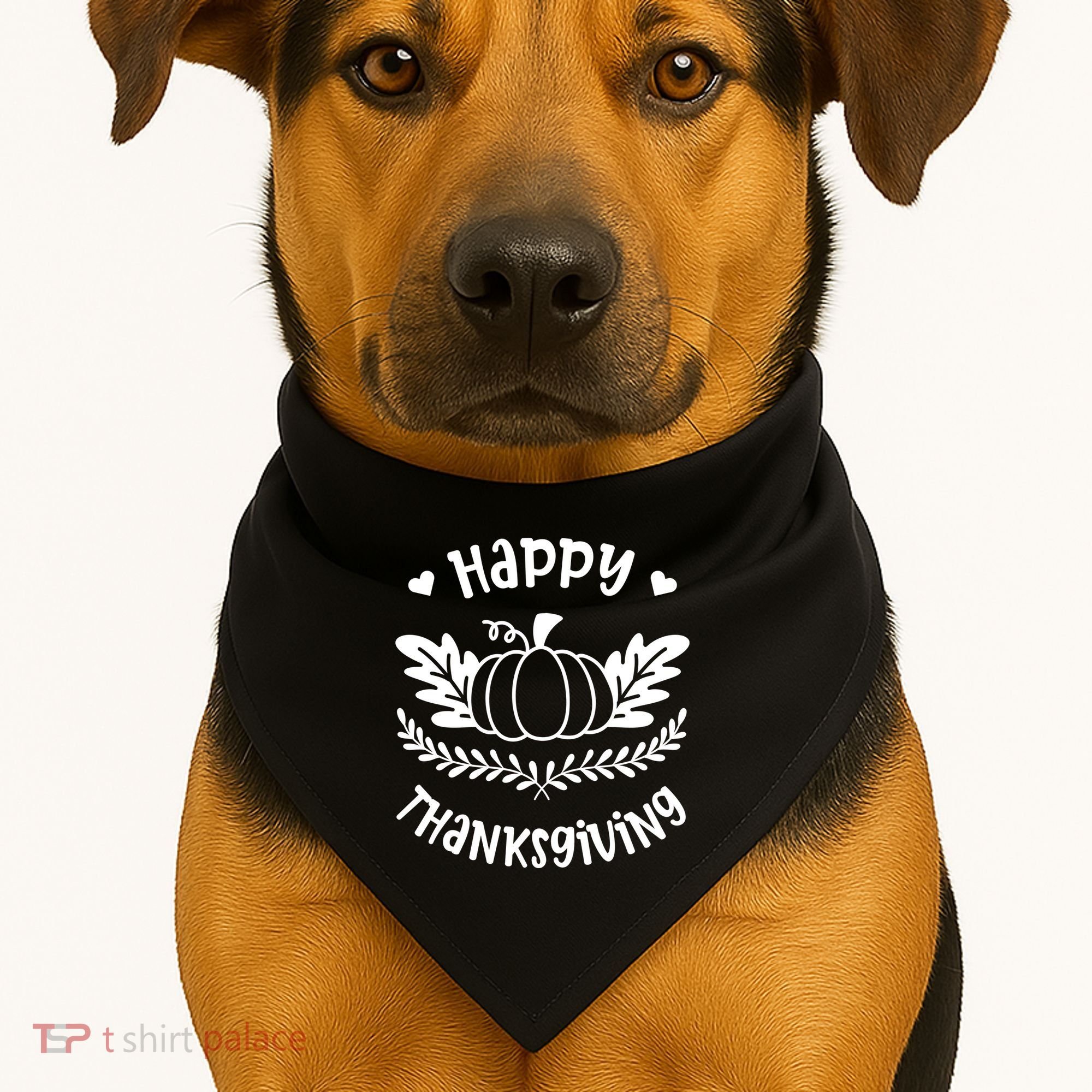 Happy Thanksgiving Pumpkin Cute USA-Made Doggie Bandana