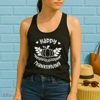 Happy Thanksgiving Pumpkin Cute Women's Tank Top thumb 2