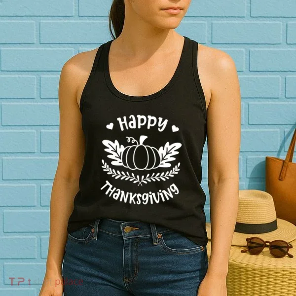 Happy Thanksgiving Pumpkin Cute Women's Tank Top