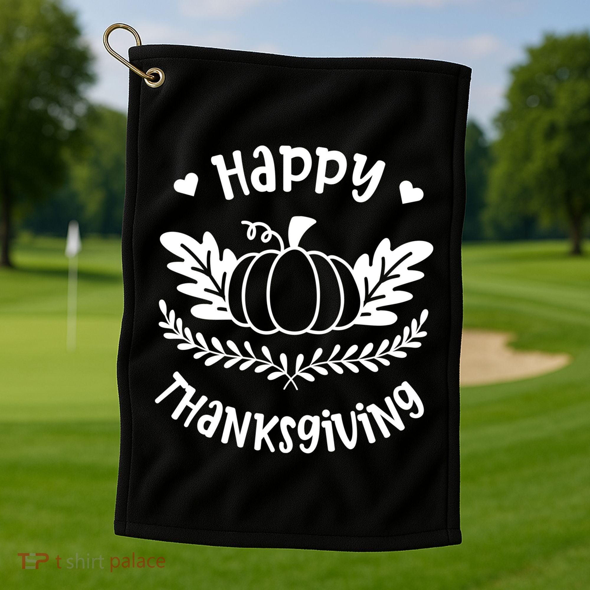 Happy Thanksgiving Pumpkin Cute Golf Towel