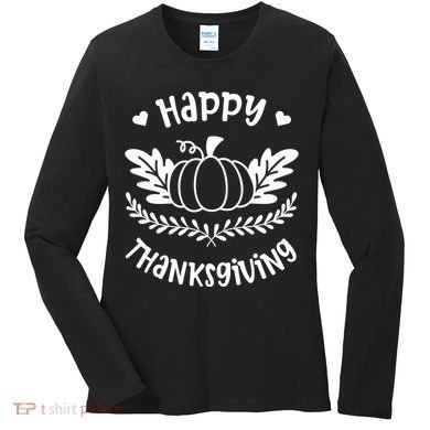 Happy Thanksgiving Pumpkin Cute Women's Long Sleeve Shirt