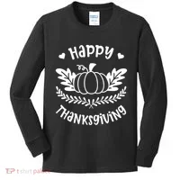 Happy Thanksgiving Pumpkin Cute Kids Long Sleeve Shirt thumb 0
