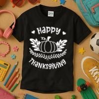 Happy Thanksgiving Pumpkin Cute Kids T-Shirt thumb 3