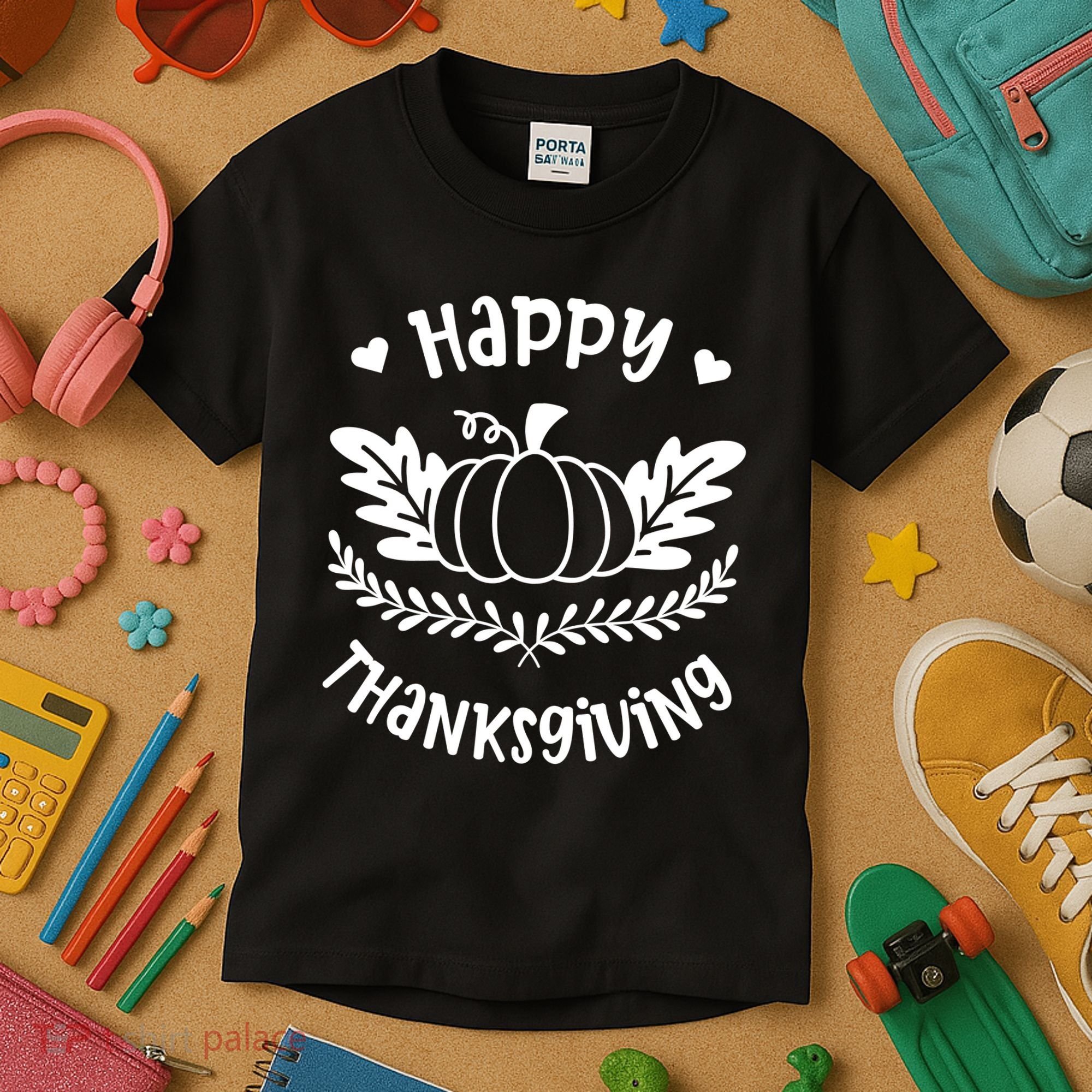 Happy Thanksgiving Pumpkin Cute Kids T-Shirt
