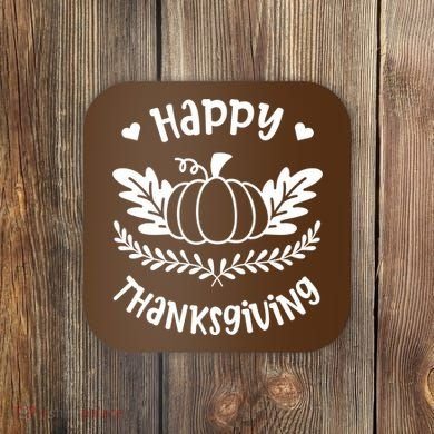 Happy Thanksgiving Pumpkin Cute Coaster