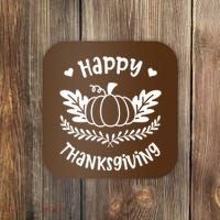 Happy Thanksgiving Pumpkin Cute Coaster thumb 0