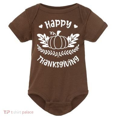 Happy Thanksgiving Pumpkin Cute Baby Bodysuit