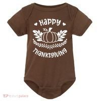 Happy Thanksgiving Pumpkin Cute Baby Bodysuit thumb 0