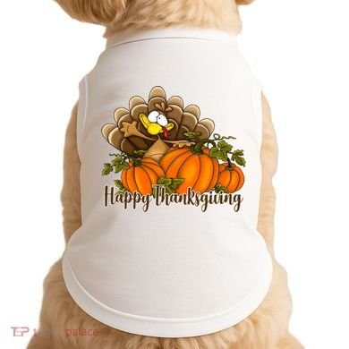 Happy Thanksgiving Pumpkins Fall Autumn Cute Turkey Doggie Tank