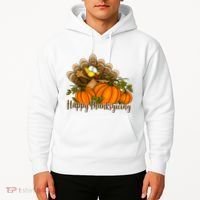 Happy Thanksgiving Pumpkins Fall Autumn Cute Turkey Hoodie thumb 2