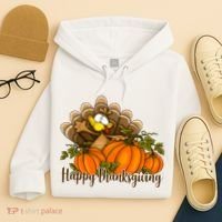 Happy Thanksgiving Pumpkins Fall Autumn Cute Turkey Hoodie thumb 4