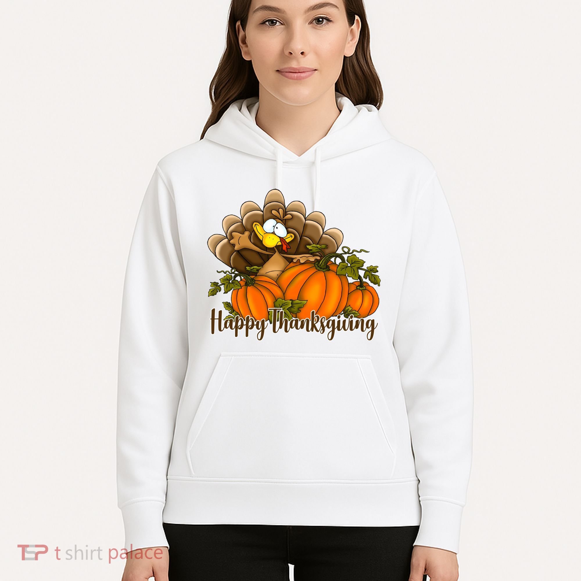Happy Thanksgiving Pumpkins Fall Autumn Cute Turkey Hoodie