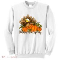 Happy Thanksgiving Pumpkins Fall Autumn Cute Turkey Sweatshirt thumb 0