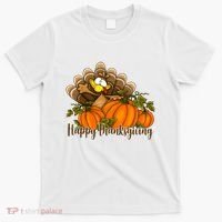 Happy Thanksgiving Pumpkins Fall Autumn Cute Turkey T-Shirt thumb 0