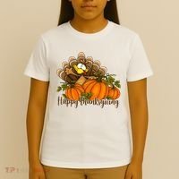 Happy Thanksgiving Pumpkins Fall Autumn Cute Turkey T-Shirt thumb 4