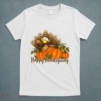 Happy Thanksgiving Pumpkins Fall Autumn Cute Turkey T-Shirt thumb 5