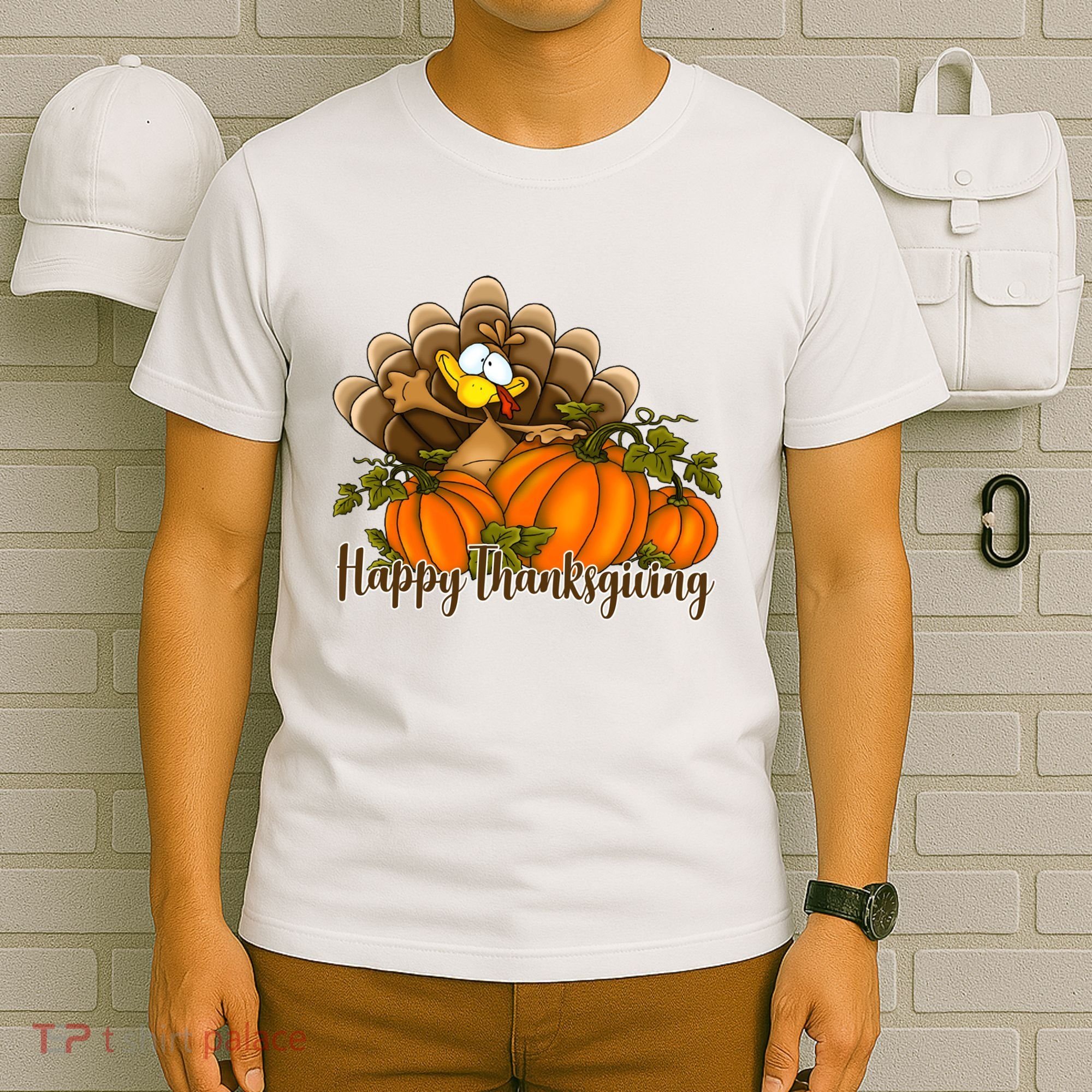 Happy Thanksgiving Pumpkins Fall Autumn Cute Turkey T-Shirt