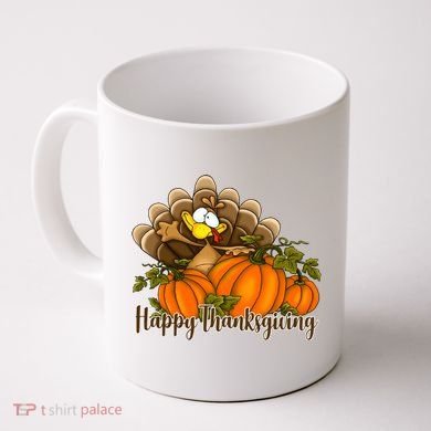 Happy Thanksgiving Pumpkins Fall Autumn Cute Turkey Coffee Mug