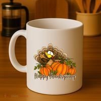Happy Thanksgiving Pumpkins Fall Autumn Cute Turkey Coffee Mug thumb 4