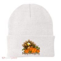Happy Thanksgiving Pumpkins Fall Autumn Cute Turkey Beanie thumb 0