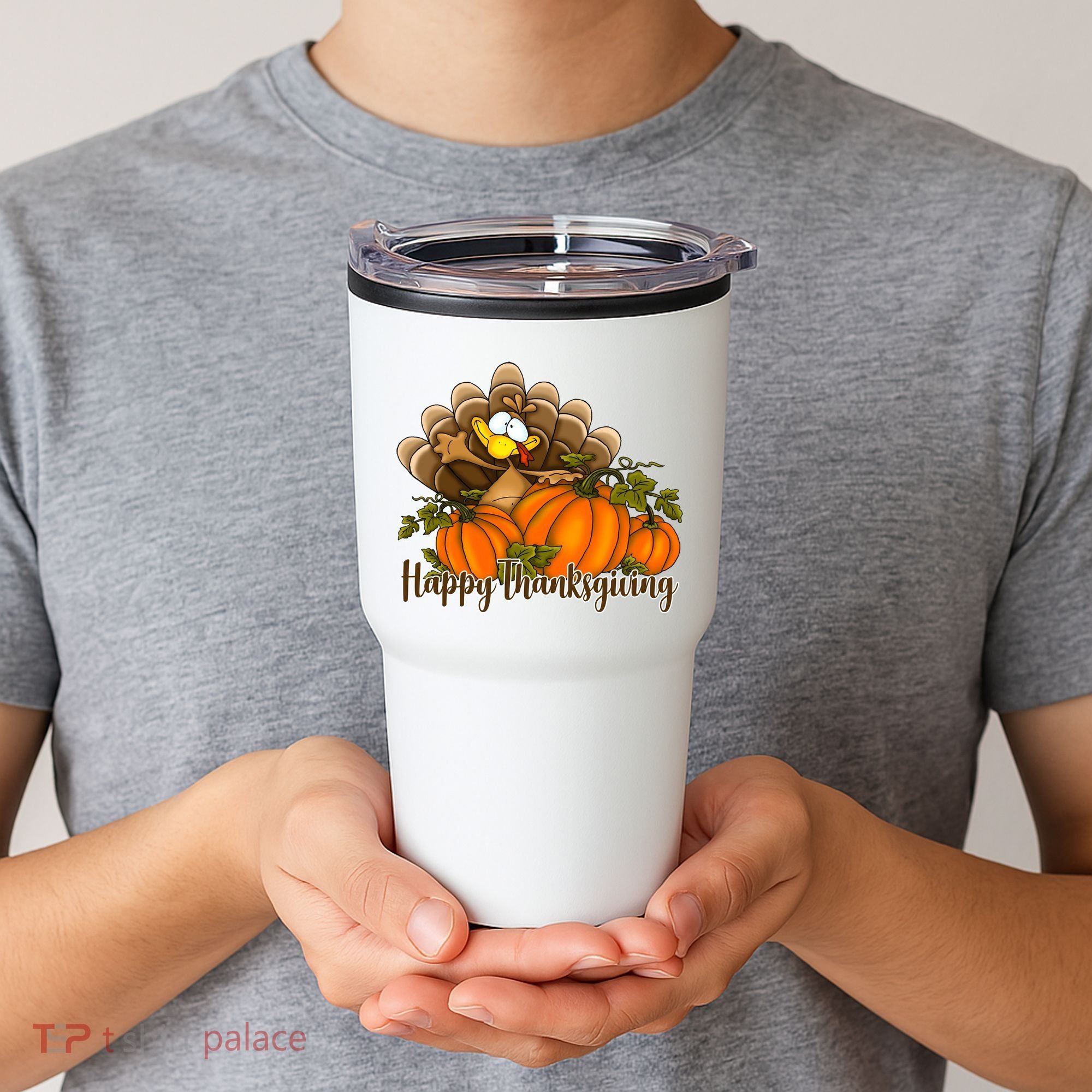 Happy Thanksgiving Pumpkins Fall Autumn Cute Turkey Tumbler