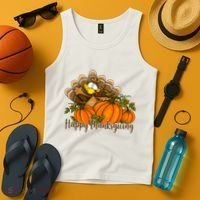 Happy Thanksgiving Pumpkins Fall Autumn Cute Turkey Tank Top thumb 4