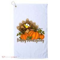 Happy Thanksgiving Pumpkins Fall Autumn Cute Turkey Golf Towel thumb 0