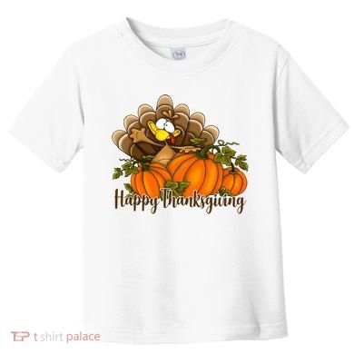 Happy Thanksgiving Pumpkins Fall Autumn Cute Turkey Toddler T-Shirt
