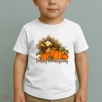 Happy Thanksgiving Pumpkins Fall Autumn Cute Turkey Toddler T-Shirt thumb 2