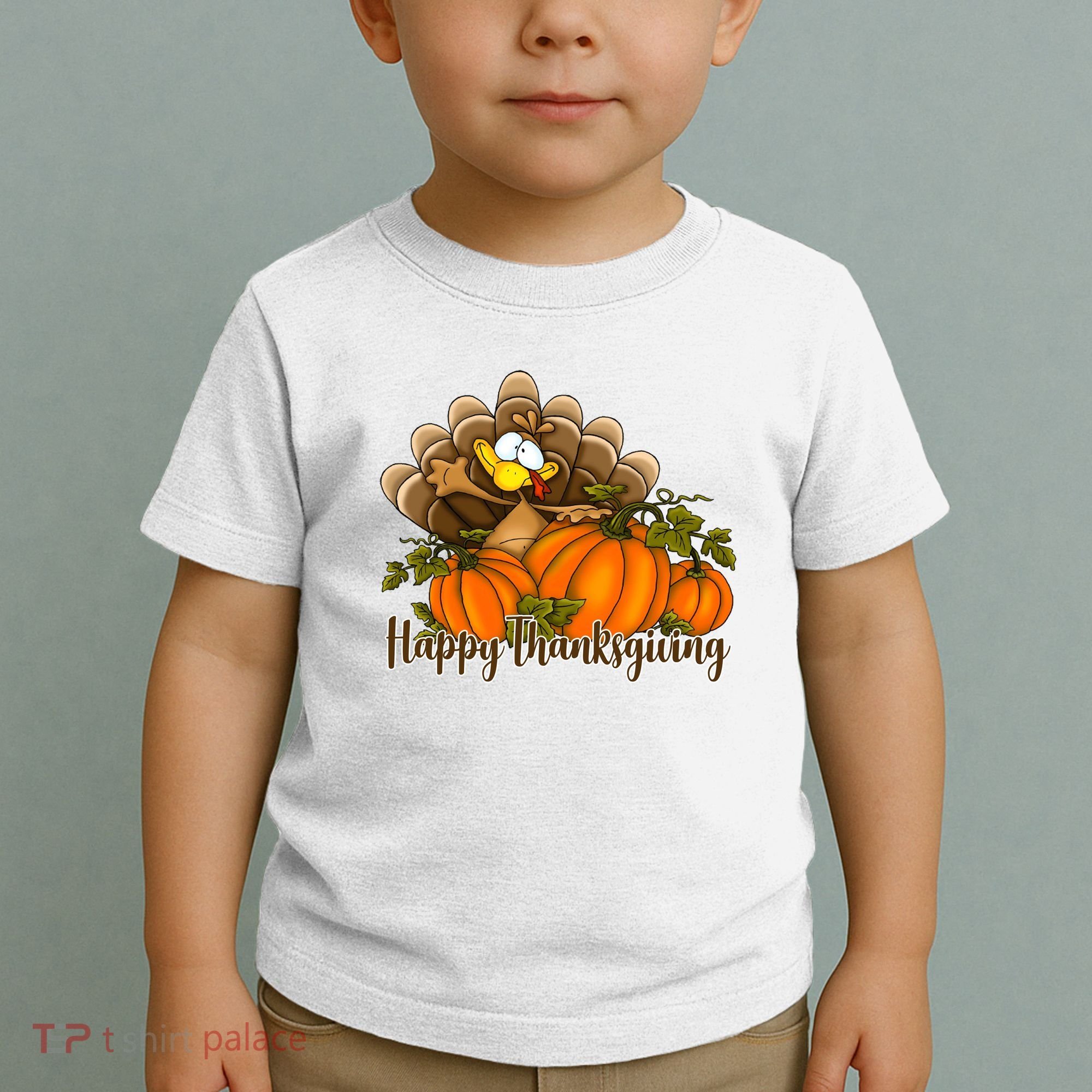 Happy Thanksgiving Pumpkins Fall Autumn Cute Turkey Toddler T-Shirt