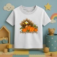 Happy Thanksgiving Pumpkins Fall Autumn Cute Turkey Toddler T-Shirt thumb 3