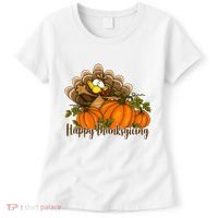 Happy Thanksgiving Pumpkins Fall Autumn Cute Turkey Women's T-Shirt thumb 0