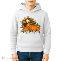 Happy Thanksgiving Pumpkins Fall Autumn Cute Turkey Kids Hoodie thumb 4