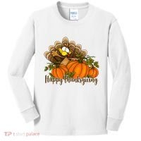 Happy Thanksgiving Pumpkins Fall Autumn Cute Turkey Kids Long Sleeve Shirt thumb 0