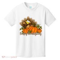 Happy Thanksgiving Pumpkins Fall Autumn Cute Turkey Kids T-Shirt thumb 0