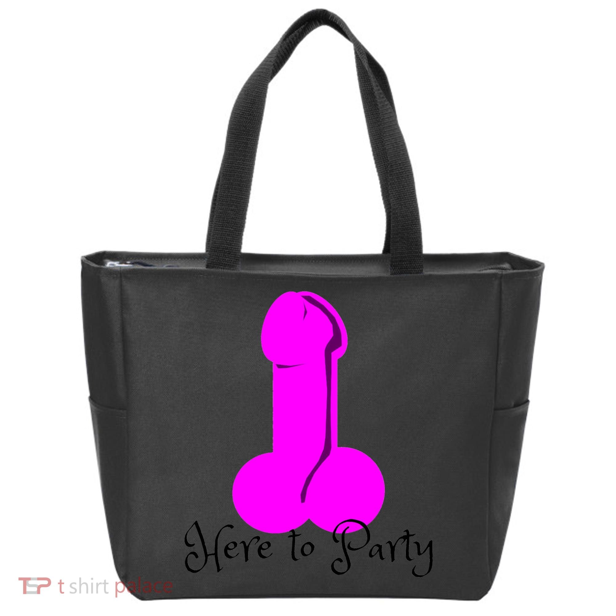 Here To Party Dick Dirty Funny Adult Sex Joke Gift Idea Tote Bag