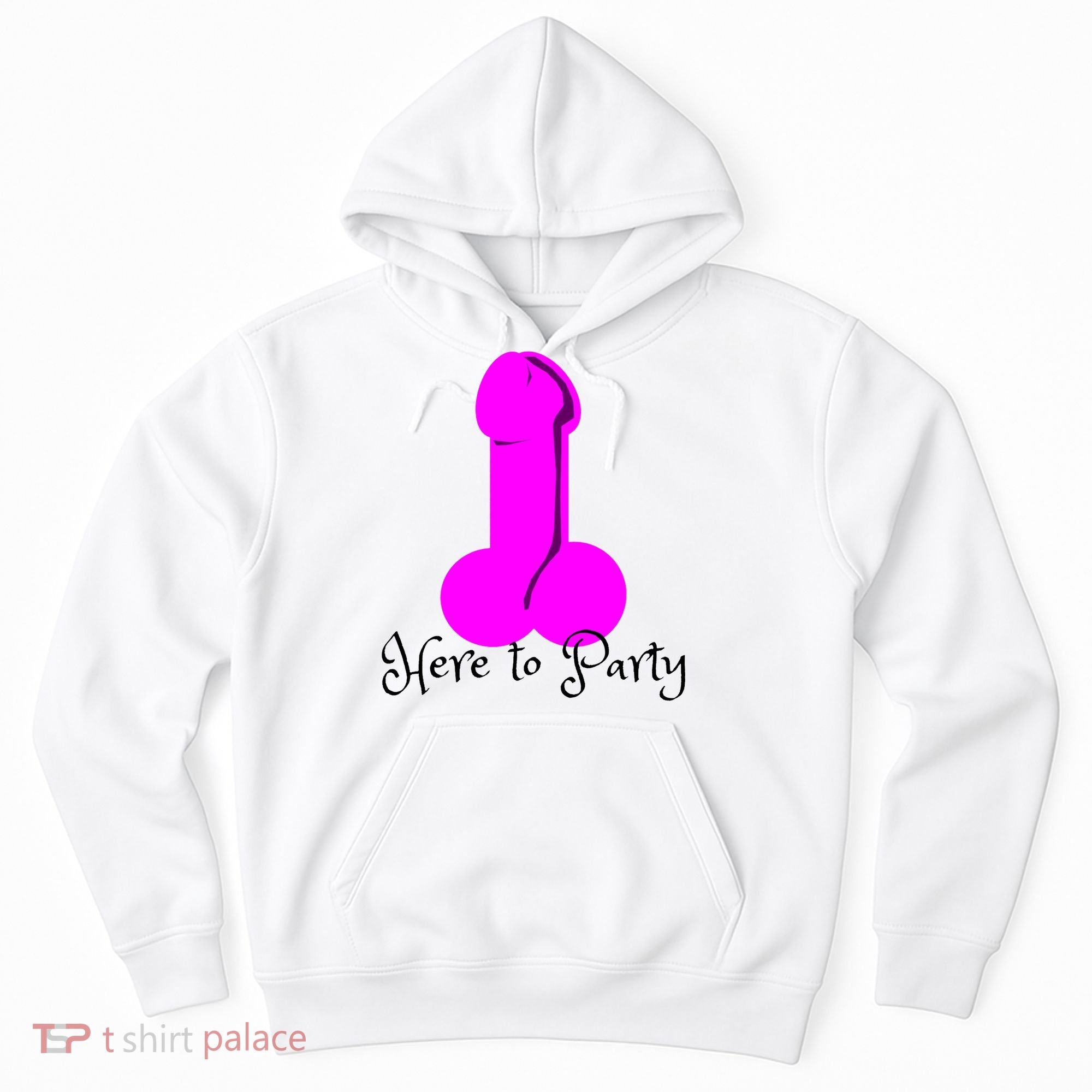 Here To Party Dick Dirty Funny Adult Sex Joke Gift Idea Hoodie