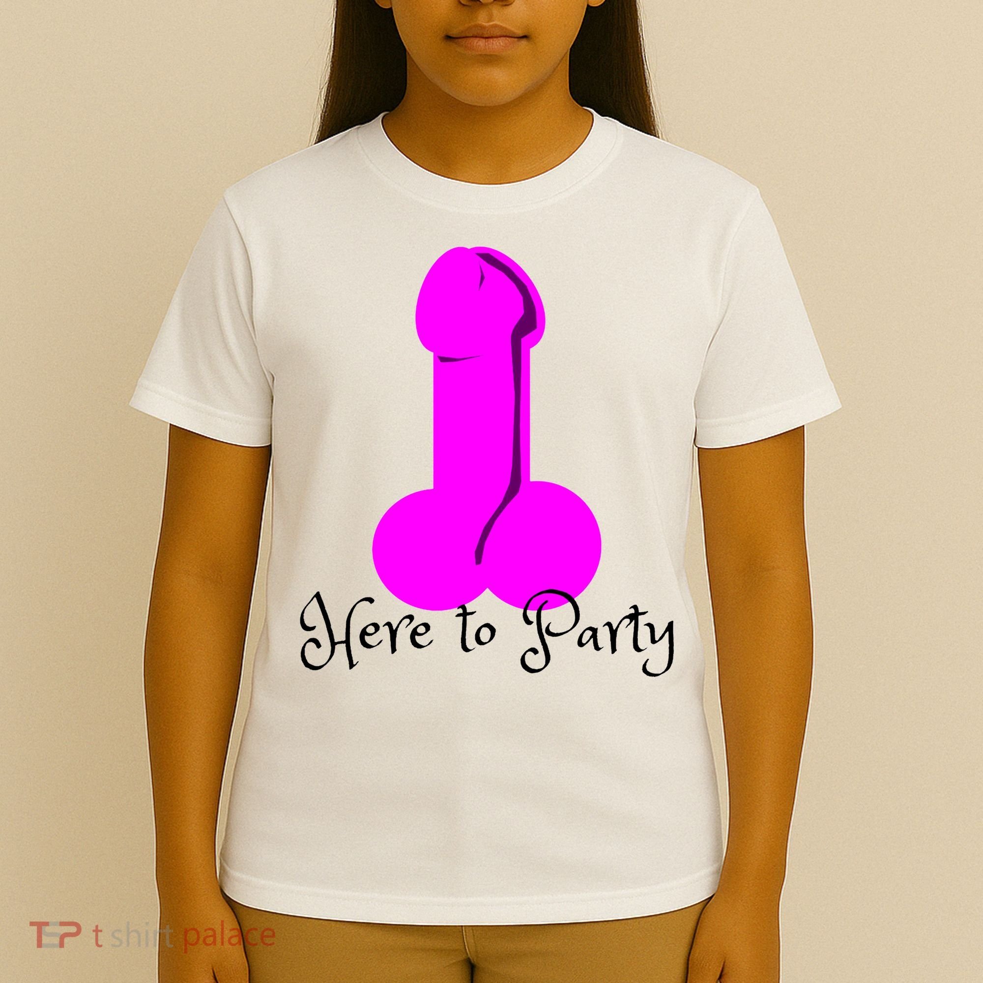 Here To Party Dick Dirty Funny Adult Sex Joke Gift Idea T-Shirt