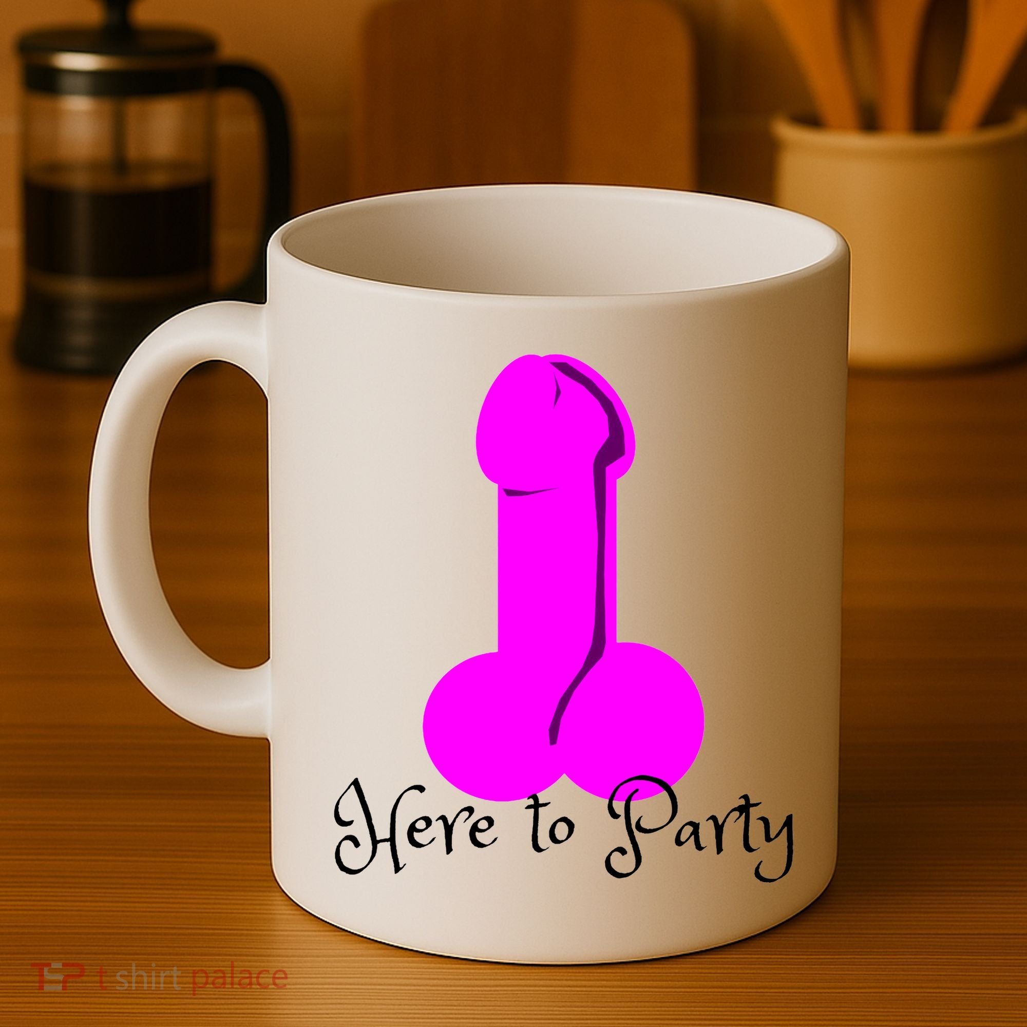 Here To Party Dick Dirty Funny Adult Sex Joke Gift Idea Coffee Mug