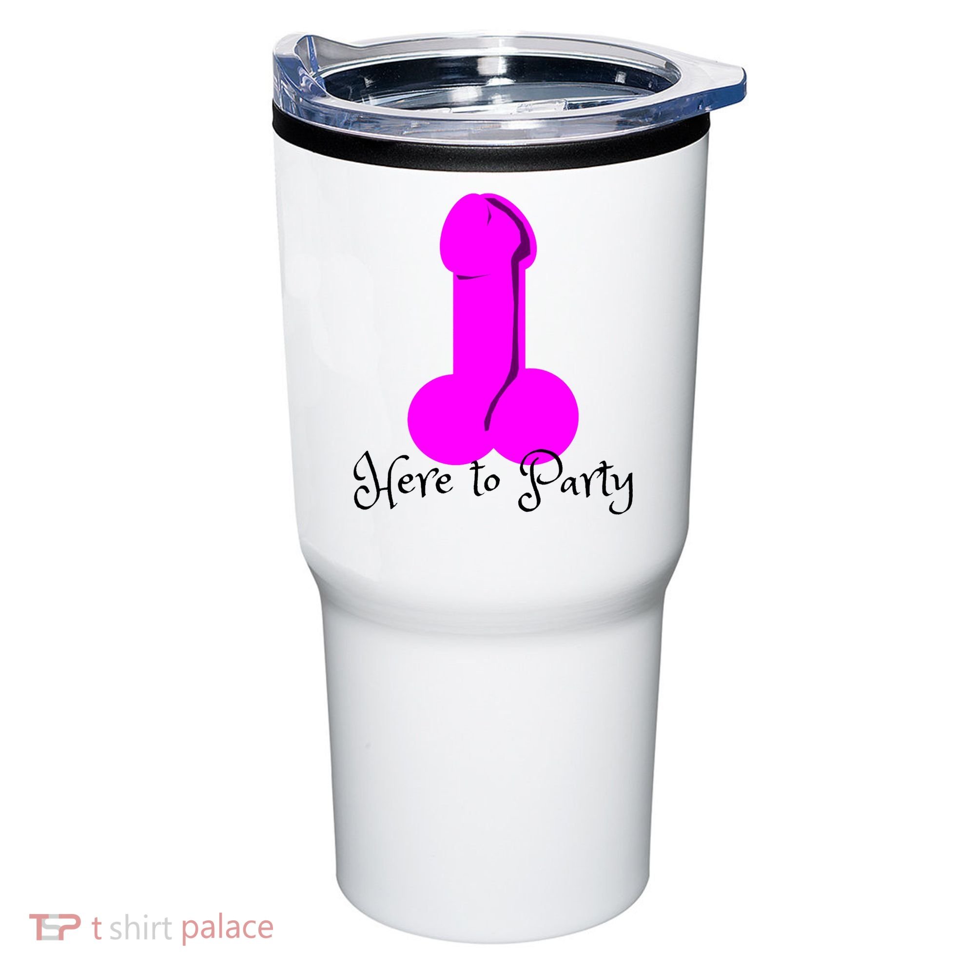 Here To Party Dick Dirty Funny Adult Sex Joke Gift Idea Tumbler