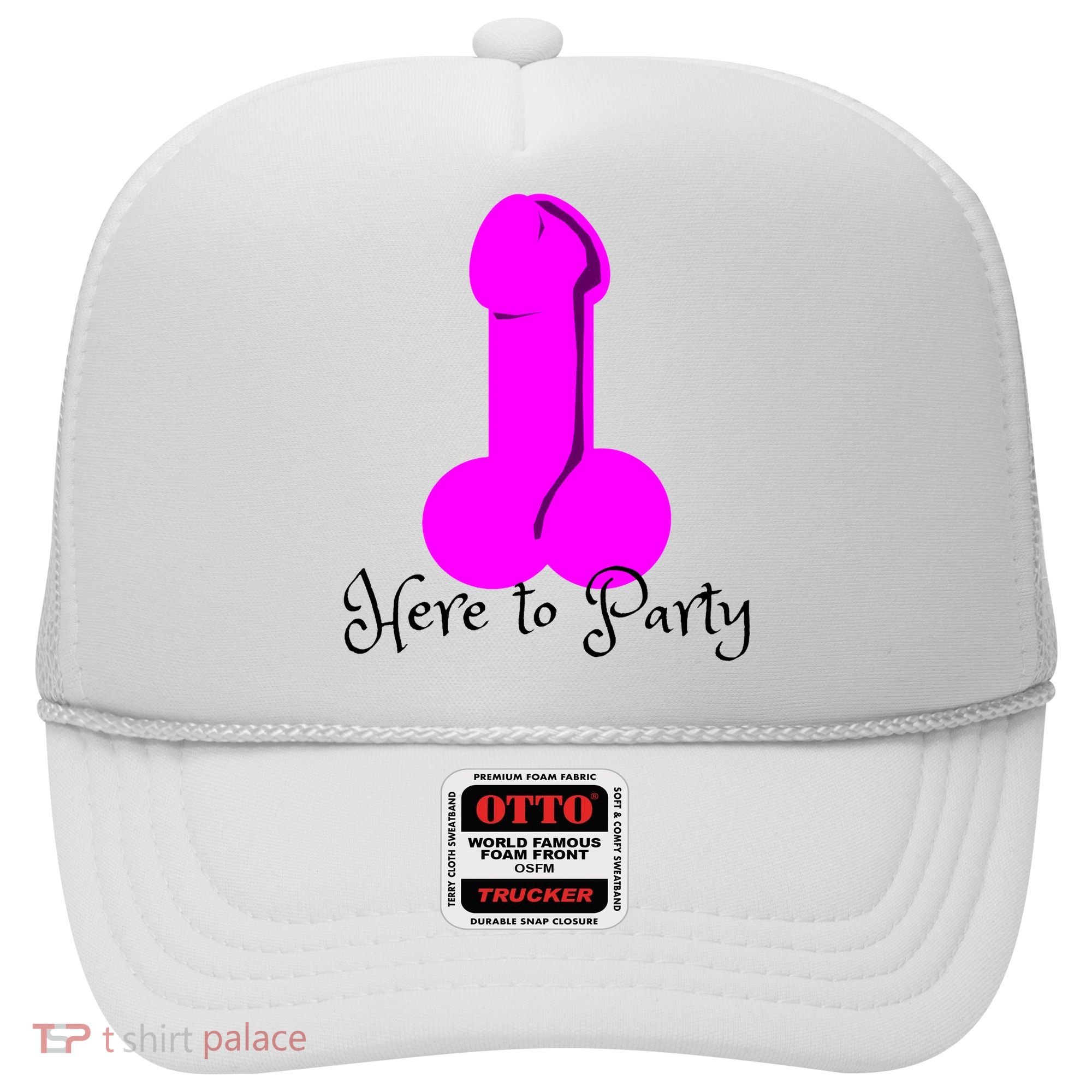 Here To Party Dick Dirty Funny Adult Sex Joke Gift Idea Hat