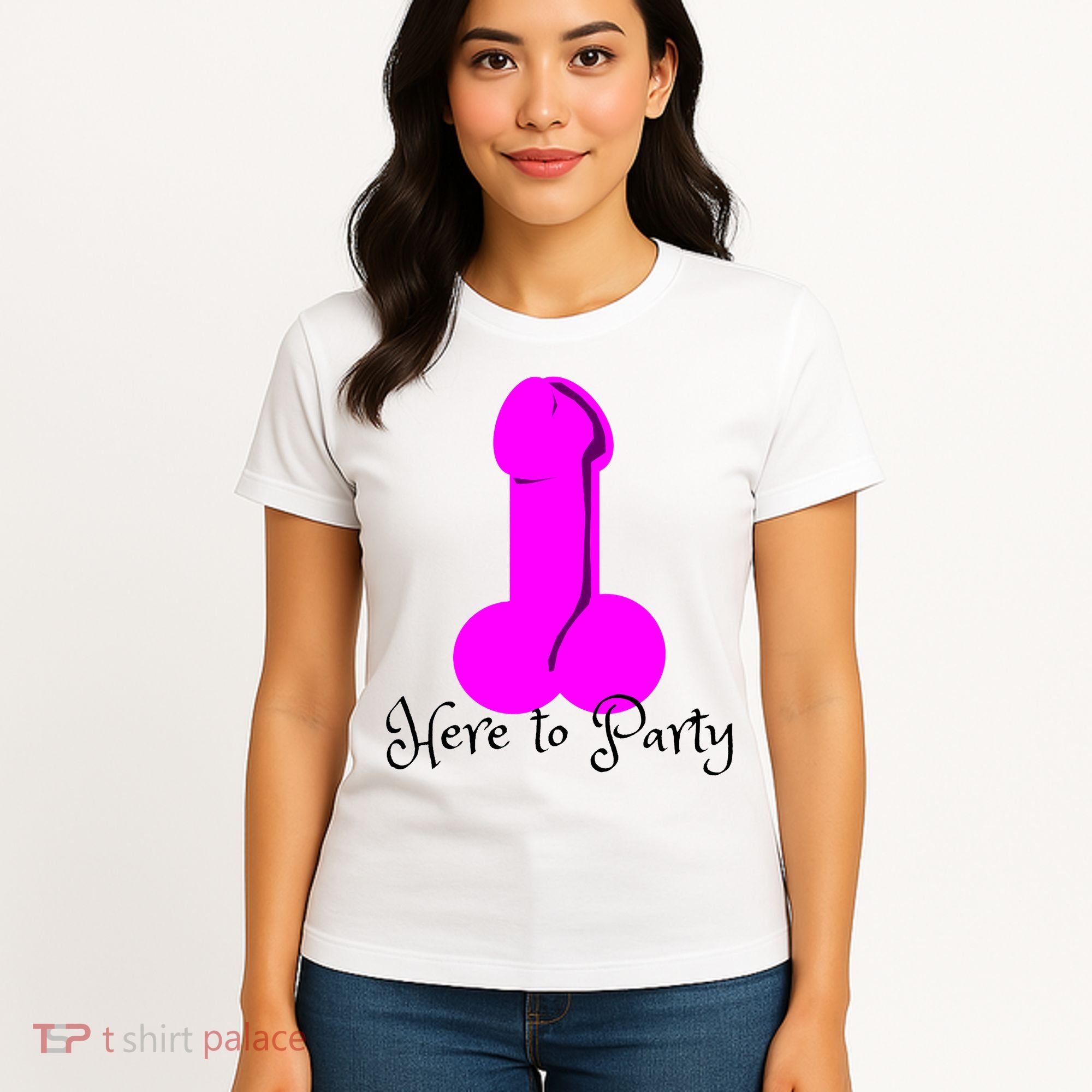 Here To Party Dick Dirty Funny Adult Sex Joke Gift Idea Women's T-Shirt