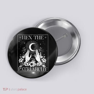 Hex The Patriarchy Halloween Feminist Witch Button