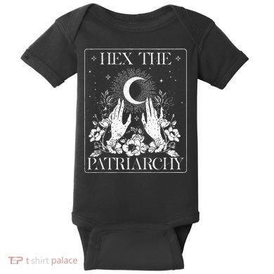 Hex The Patriarchy Halloween Feminist Witch Baby Bodysuit