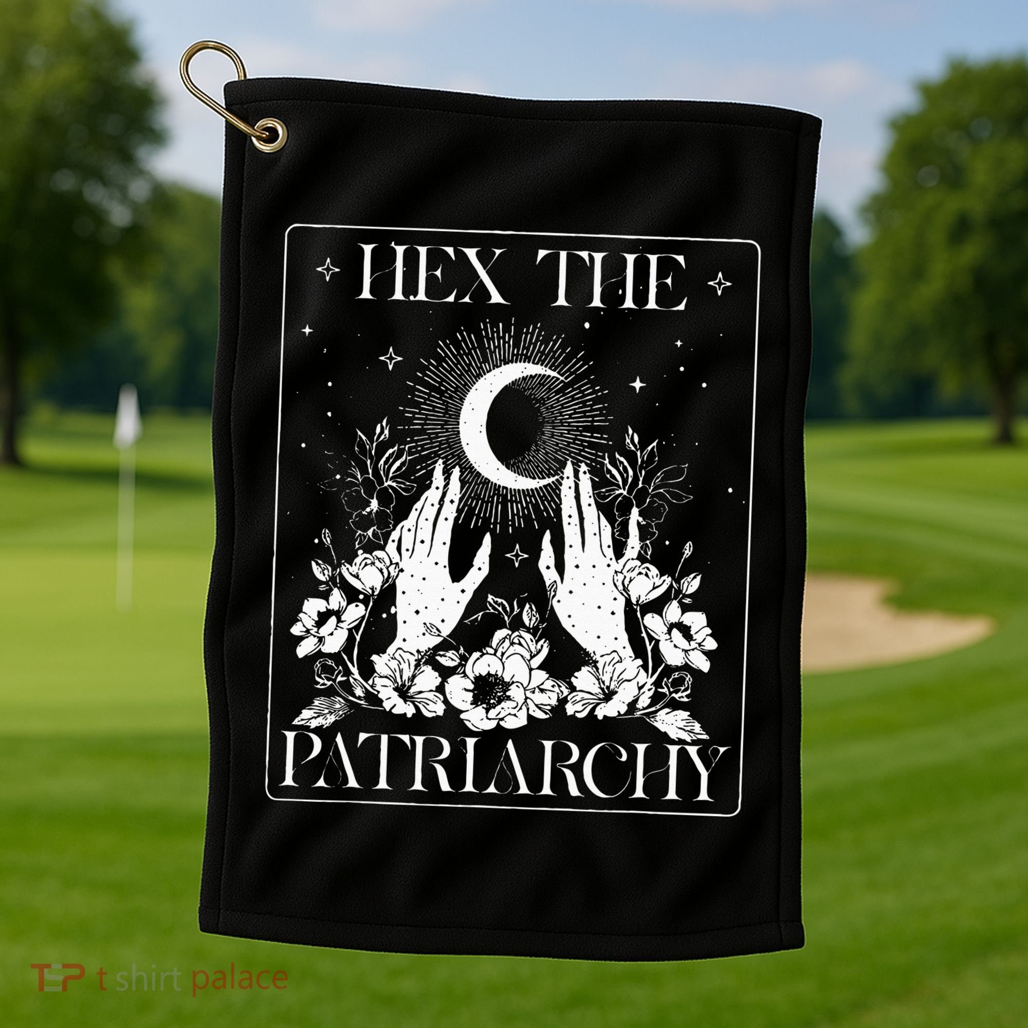 Hex The Patriarchy Halloween Feminist Witch Golf Towel