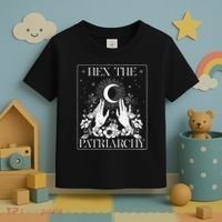 Hex The Patriarchy Halloween Feminist Witch Toddler T-Shirt thumb 3
