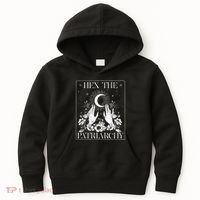 Hex The Patriarchy Halloween Feminist Witch Kids Hoodie thumb 0