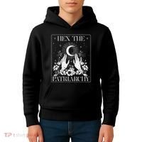 Hex The Patriarchy Halloween Feminist Witch Kids Hoodie thumb 4